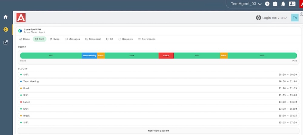 Avaya Workspaces Workforce Management Widget