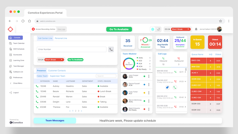 Avaya Call Center Agent Portal Topology - Comstice